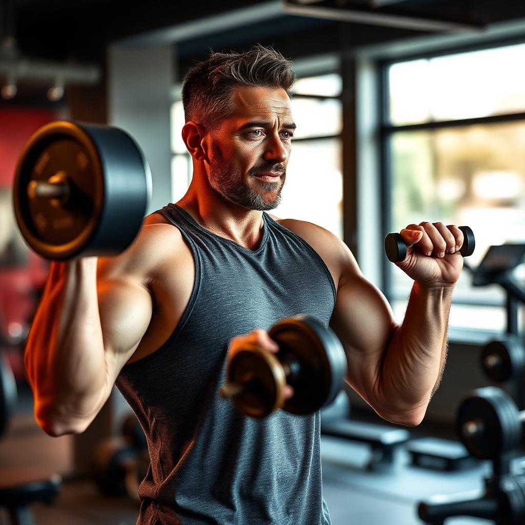 Man training in the gym with restored strength thanks to Testoryn